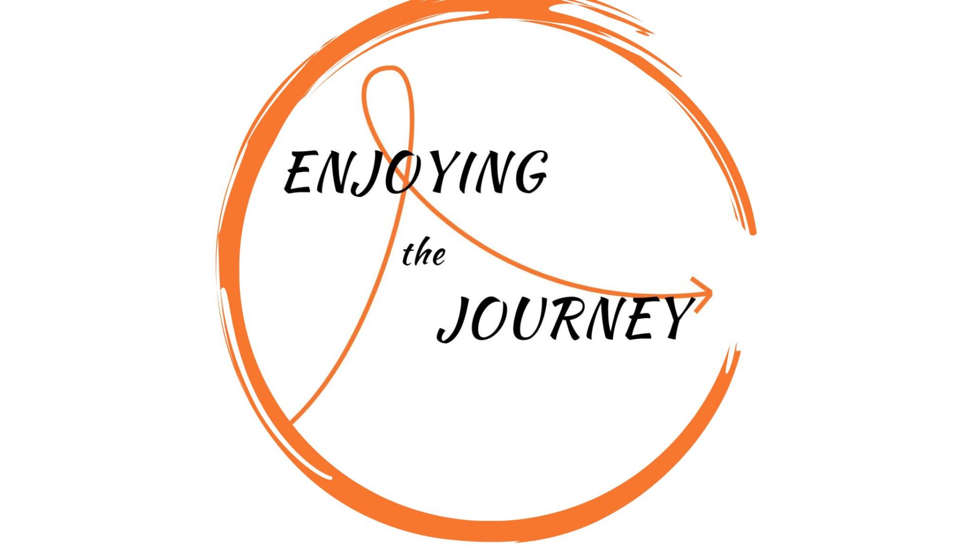 A circle with the words " enjoying the journey ".