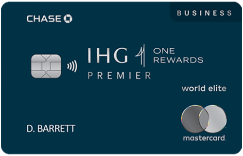 A close up of the front of an ihg premier card