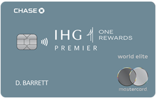 A close up of the front of an ihg premier card