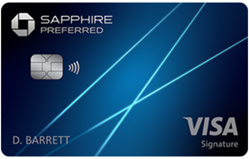 A credit card with the words " sapphire preferred ".